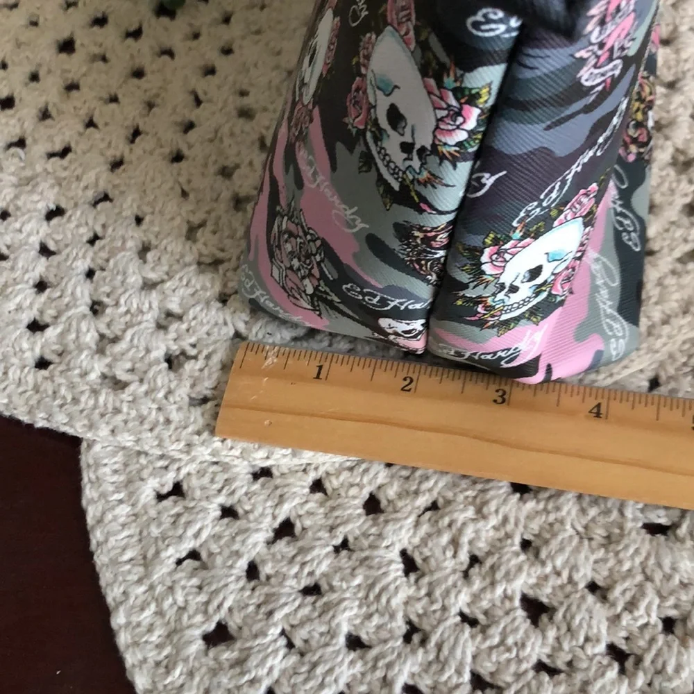 Ed Hardy Pink and Black Women's COSMETIC Case Bag